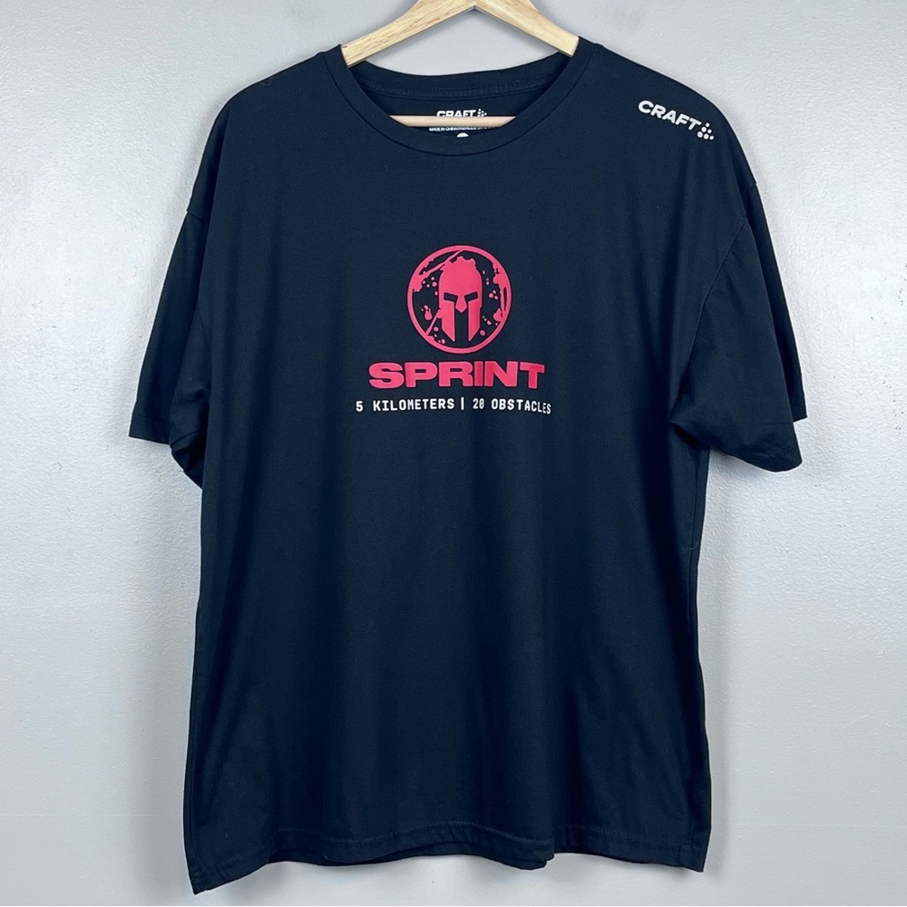 Craft Spartan Men's Sprint Finisher Double SIded Graphic Print Tee Size XL; Race